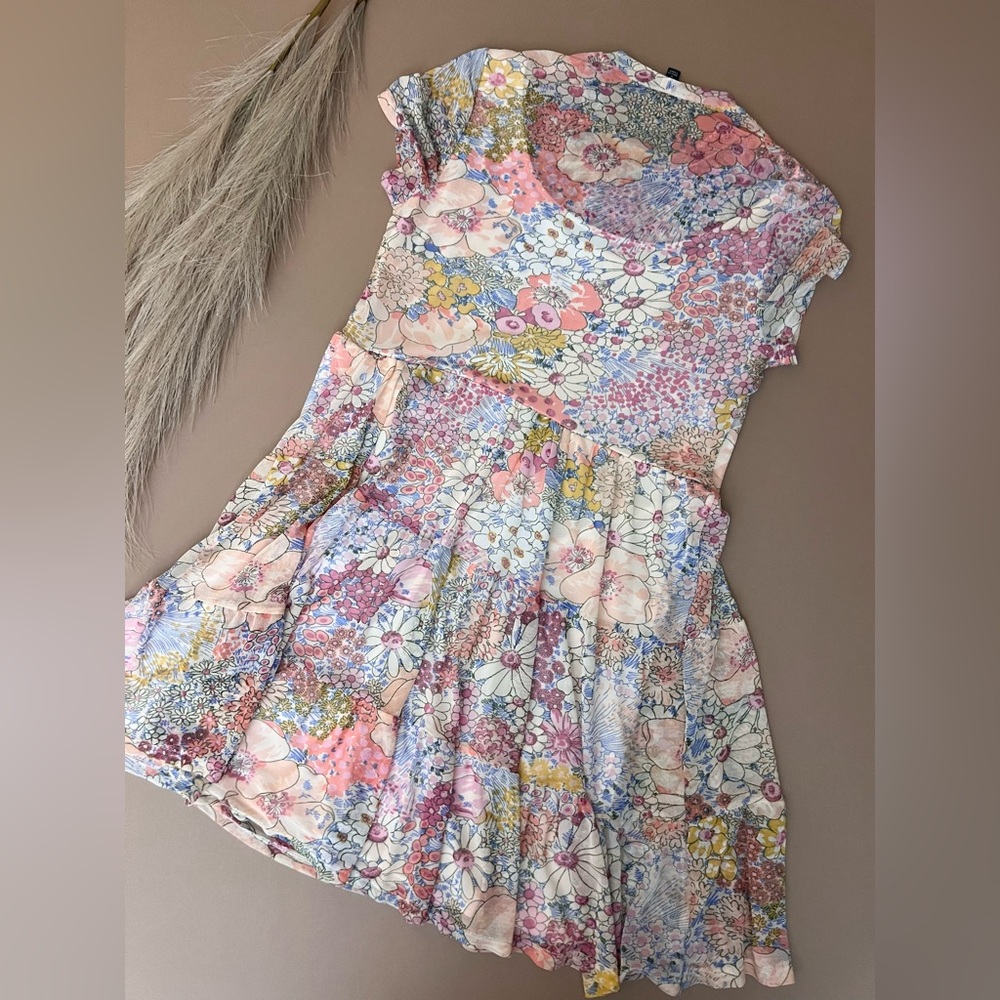 Dainty Floral Fairy Tiered Swing Mini Dress - Picture 7 of 10